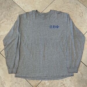 Vintage Pi Beta Phi Long Sleeve Shirt Men XL Grey Southern Cal 90s SVT Anvil USA